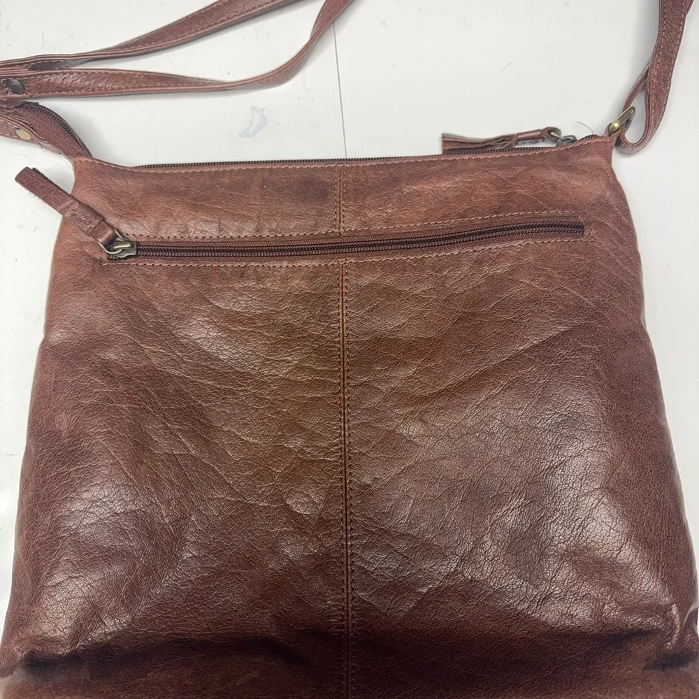 Vintage Leder Buck Brown Leather Crossbody Bag